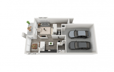 Floor plan for 2 beds, 2 baths, 1692 sqft